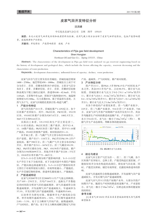 皮家气田开发特征分析
