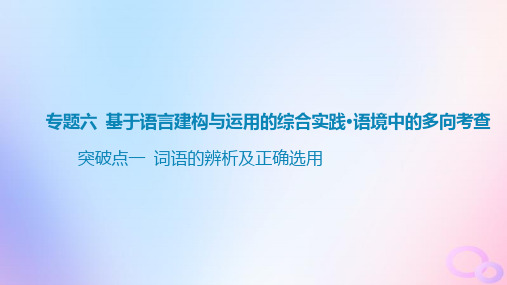 广东专用2024版高考语文大一轮总复习第三部分语言文字运用专题六基于语言建构与运用的综合实践_语境中