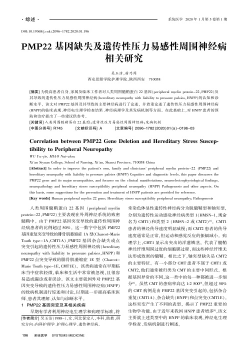 pmp22基因缺失及遗传性压力易感性周围神经病相关研究