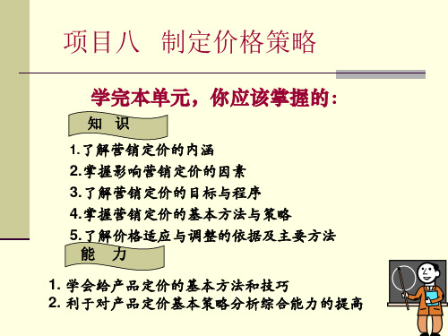 项目八制定价格策略
