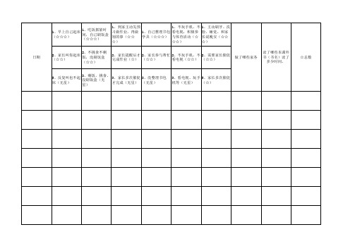 小学生行为规范周记录