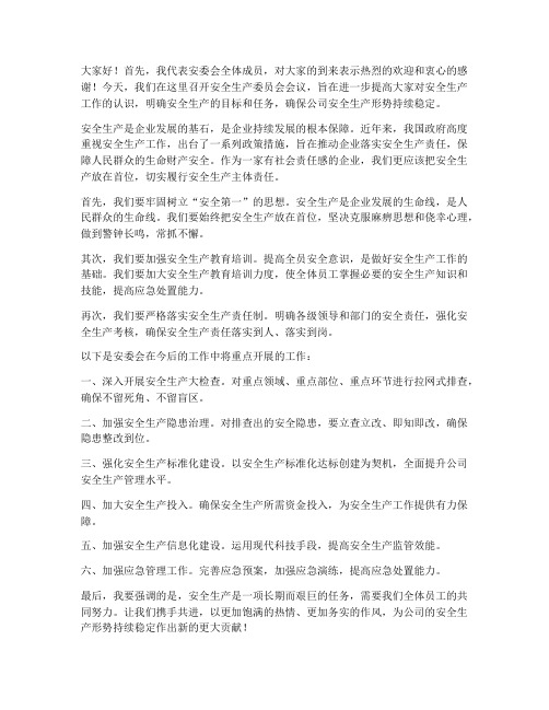 安委会领导发言稿优秀范文