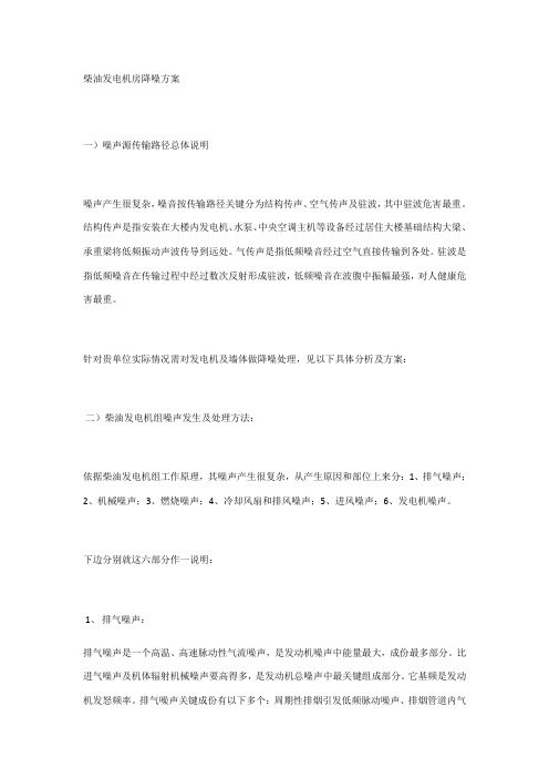 柴油发电机房降噪方案