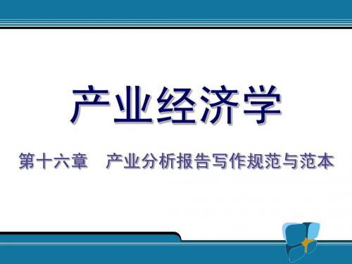 16.产业分析报告写作规范与范本