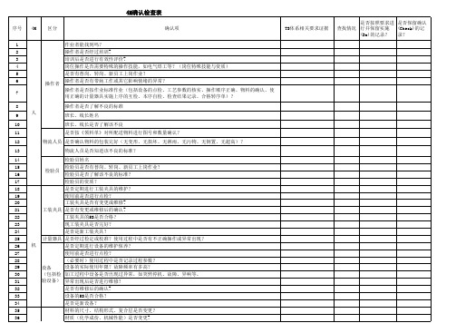 4M确认检查表