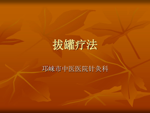 拔罐疗法 PPT课件