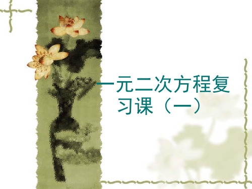 苏教版九年级数学一元二次方程课件