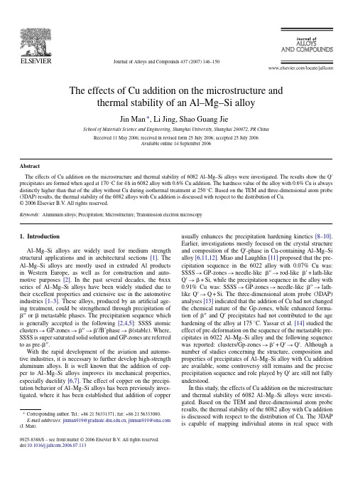 The effects of Cu addition on the microstructure and