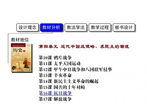 人教版高中历史必修(一) 第四单元第16课 抗日战争 课件(共13张PPT)