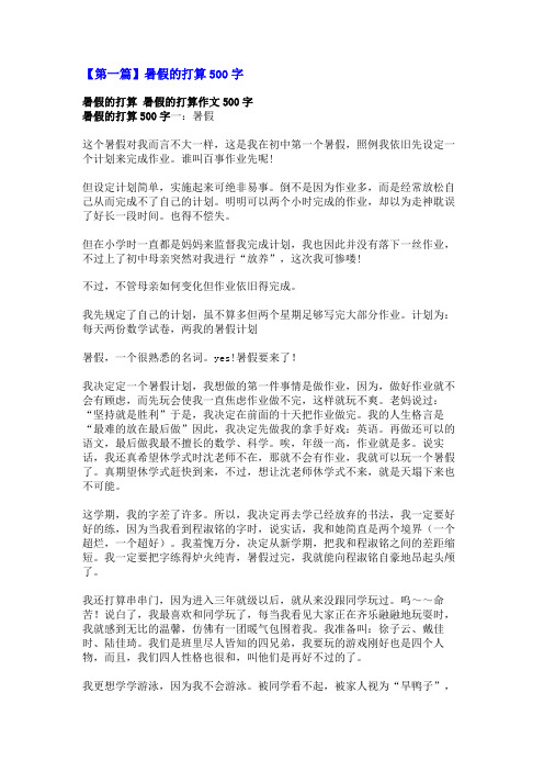 暑假的打算500字