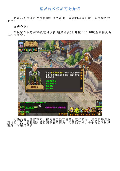 精灵传说精灵商会介绍