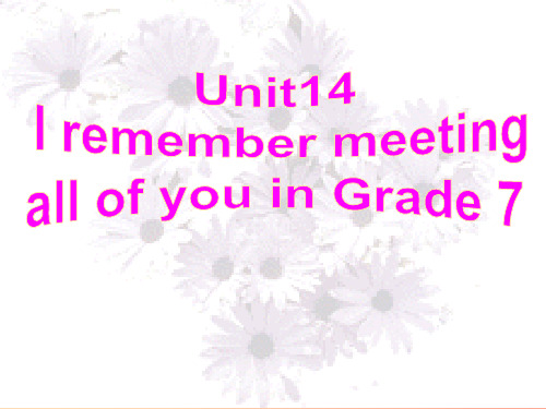 九年级英语全册Unit14IremembermeetingallofyouinGrade7Secti