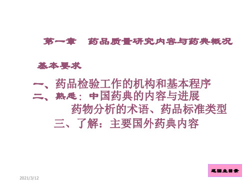 第一章药典、质量研究