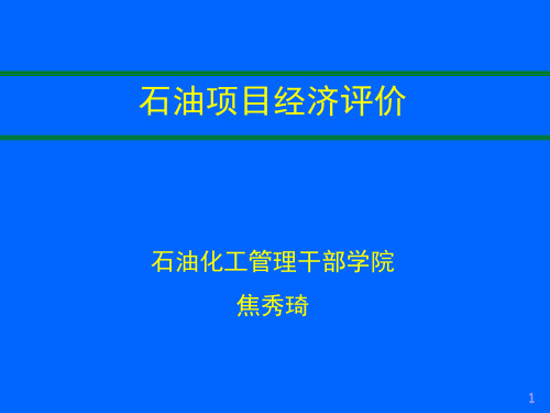 石油项目经济评价.