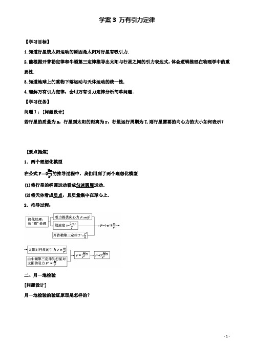 高中物理第六章万有引力与航天时万有引力定律