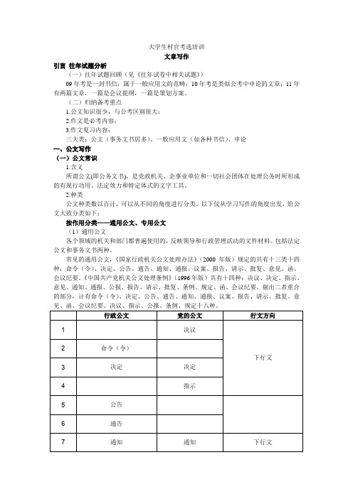 大学生村官考选培训讲义