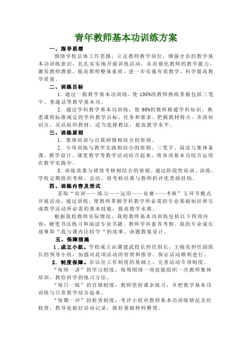 青年教师基本功训练方案