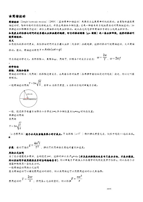 简谐振动总结