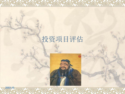 投资项目评估第三讲 ppt.