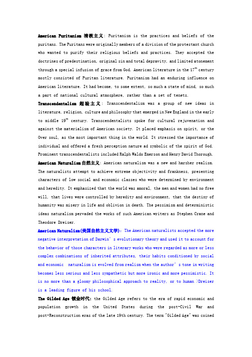 美国文学名词解释