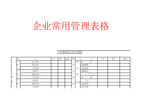 新版工作效率及工时月报表