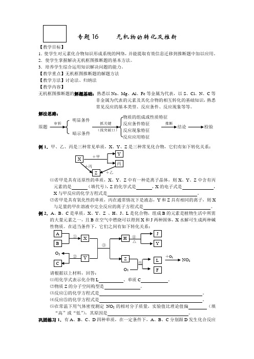 无机物的转化及推断