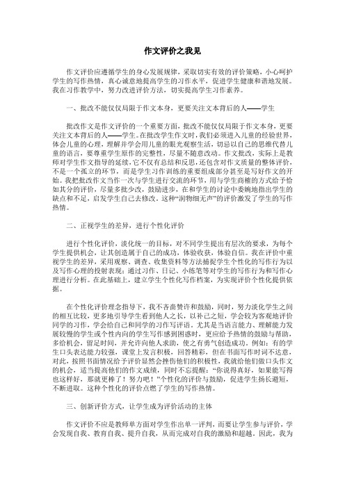作文评价之我见