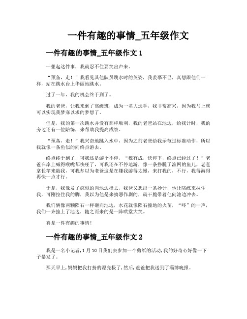 一件有趣的事情五年级作文