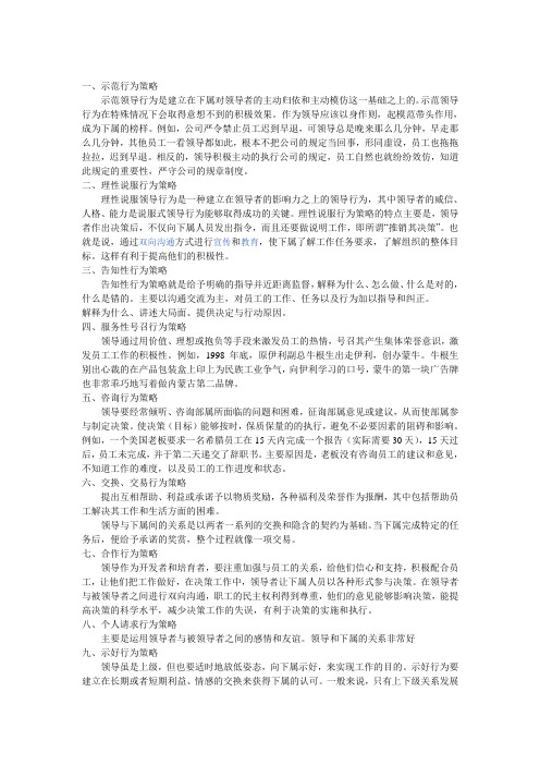 领导行为策略