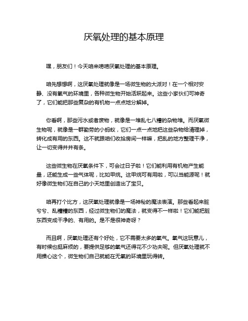 厌氧处理的基本原理
