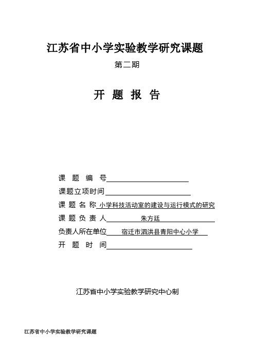 开 题 报 告(修改稿)