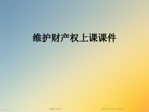 维护财产权上课课件