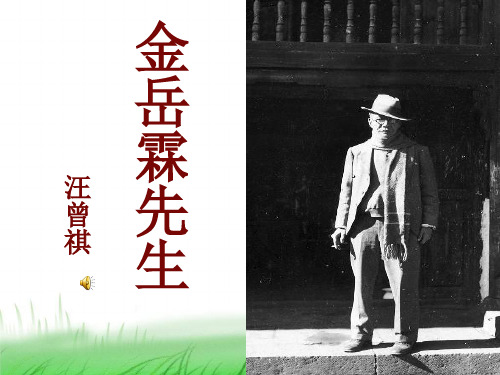 苏教版高中语文必修三课件：第四专题 金岳霖先生(共27张PPT)