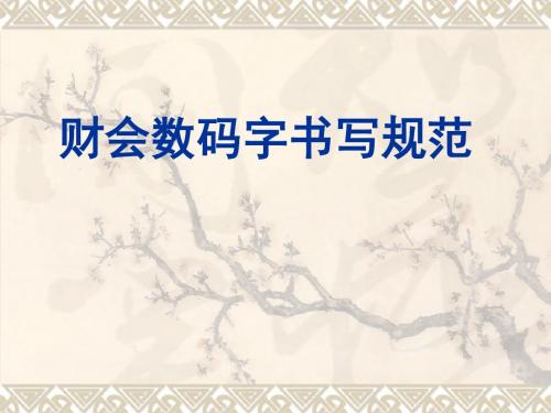 财会数码字书写规范