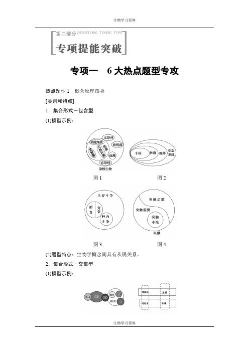 【课堂新坐标】2017届高三生物(通用版)二轮复习 第2部分 专项1 6大热点题型专攻 Word版含答案