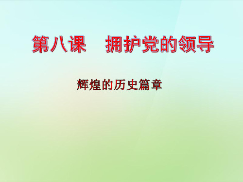 苏教版初三下册政治8.1辉煌的历史篇章PPT课件(3)