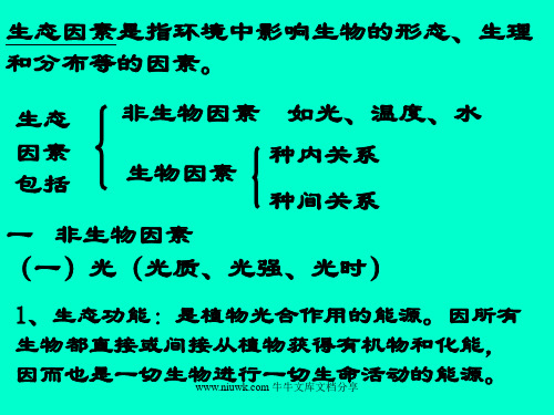 生态因素对生物的影响