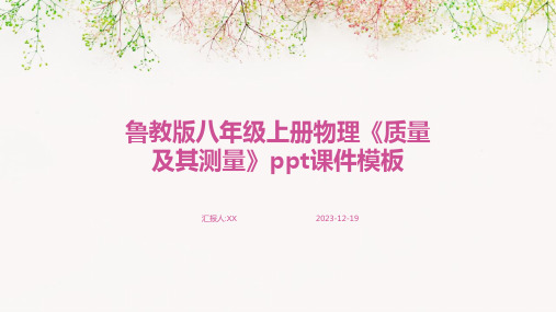 鲁教版八年级上册物理《质量及其测量》ppt课件模板