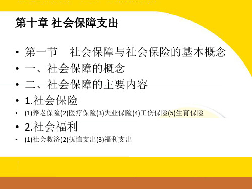 大学课程《财政学概论》PPT课件：第十章 社会保障支出