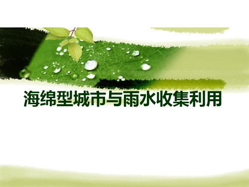 海绵型城市与雨水收集利用系统