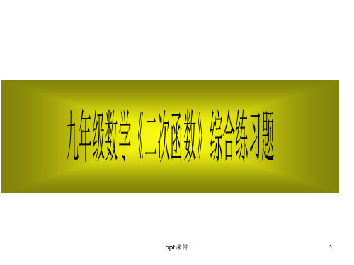 与《二次函数》有关的中考综合题 ppt课件