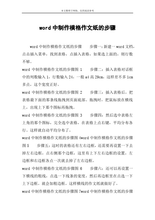 word中制作横格作文纸的步骤
