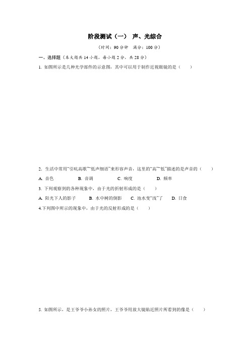 声、光综合-物理中考专项阶段复习测评练习及答案解析
