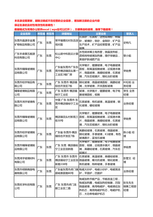 2020新版广东省东莞微晶玻璃工商企业公司名录名单黄页大全32家
