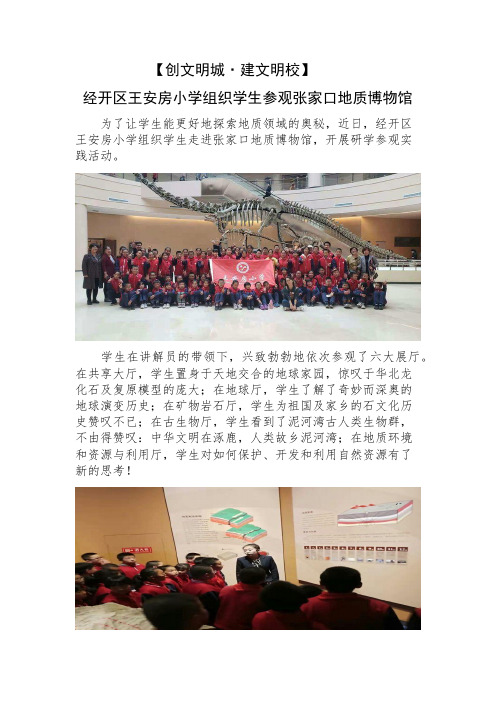 经开区王安房小学组织学生参观张家口地质博物馆 - 副本