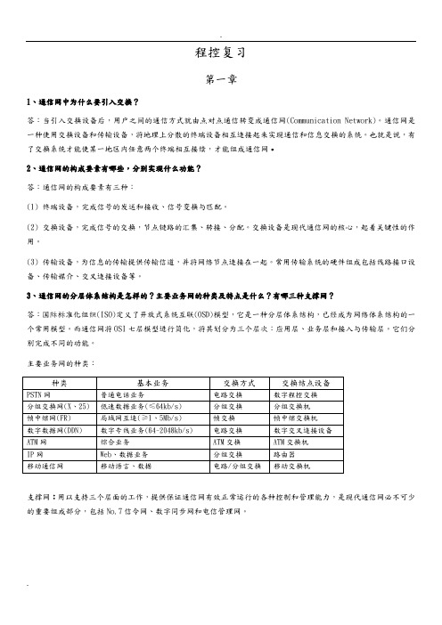 现代交换原理与技术课后习题(部分)