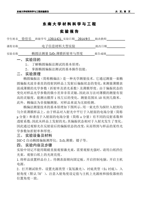 椭偏法测量膜厚