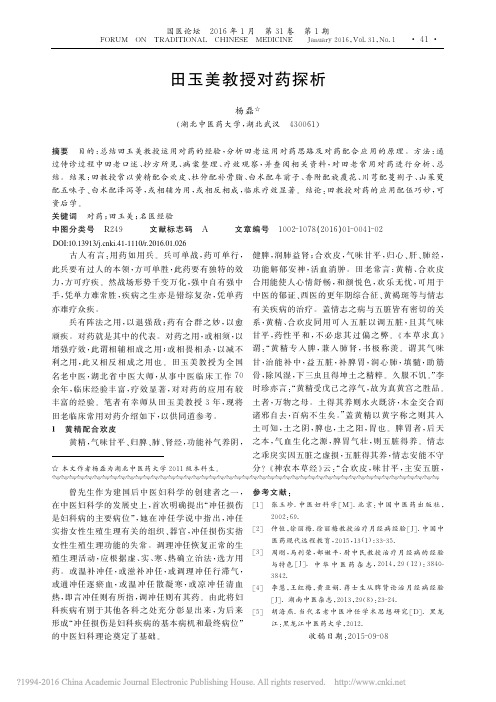 田玉美教授对药探析_杨磊