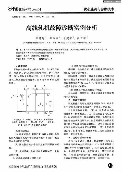 高线轧机故障诊断实例分析