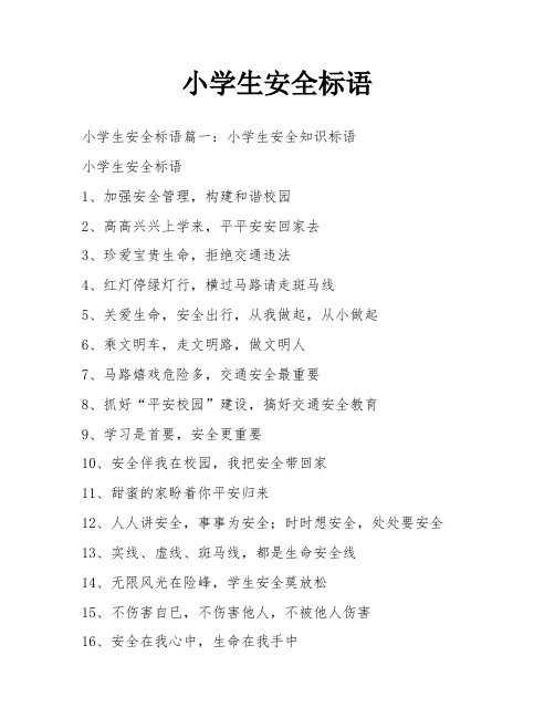 小学生安全标语